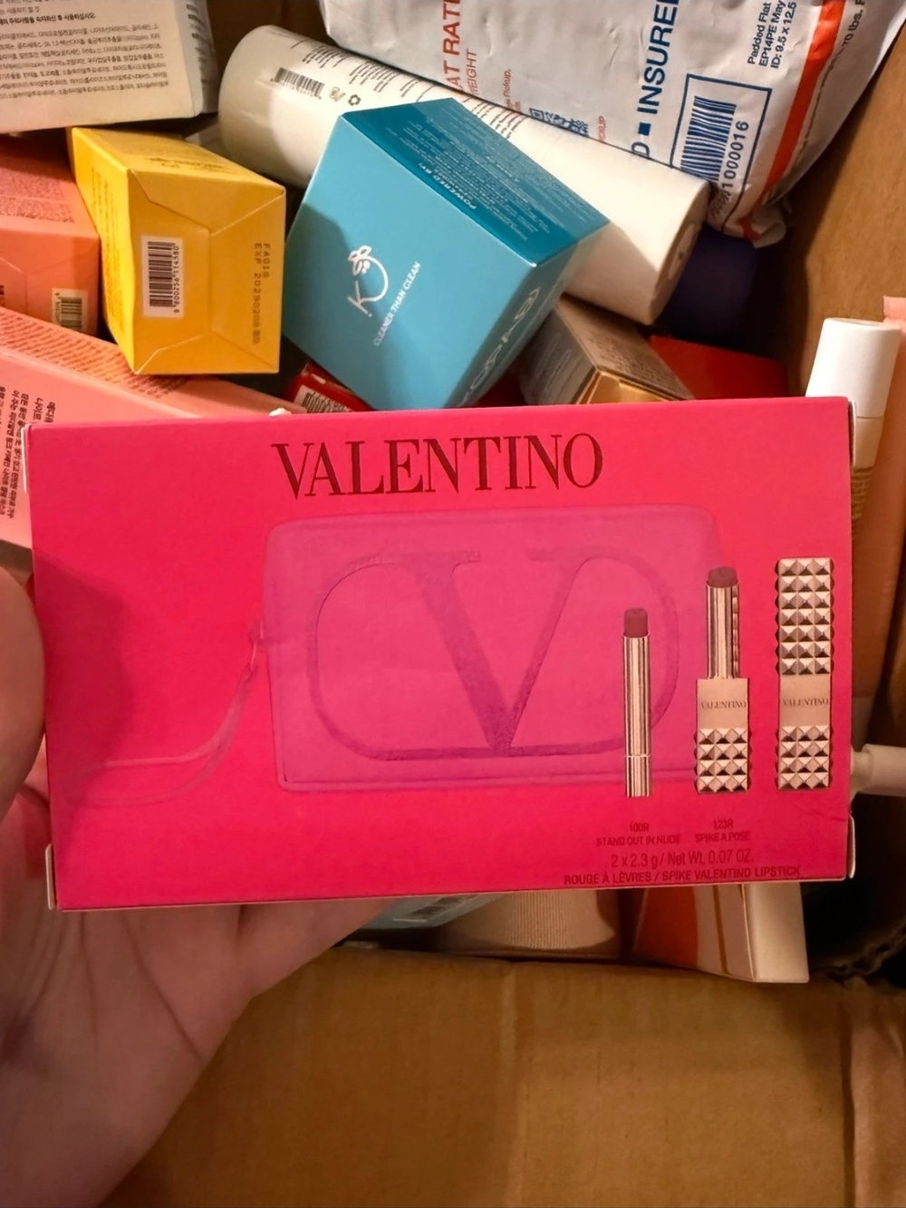 Valentino Hot Pink Lipstick Set with Studded Tubes